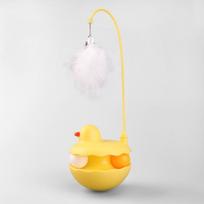 Interesting Cat Teaser Anti-Bite Turntable Self Amusing Interactive with Removable Feathers & Bells Cat Pet Supplies