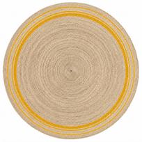 Džiuto natūralus rankų darbo kilimas apvalus kilimas bet kokiai erdvei rustikaliu dekoru bet kokiai erdvei 60 cm x 60 cm (2x2 feet) smėlis/geltona