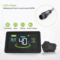 H6C MTB Electric Bicycle Computer Riding Speedometer Digital Horizontal Screen Odometer Color Wired Bicycle Accessories 6pin