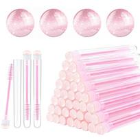 20/5pcs Eyelash Mascara Wands with Tube Sparking Lash Spoolie Brush in Container Disposable Eyebrow Applicator Makeup Brushes 5pcs