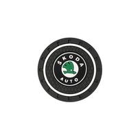 1/2Pcs Car Silicone Coaster Non Slip Pad Accessories For Skoda Kodiaq Octavia Enyaq Kamiq Scala Rapid Superb Karoq Vision RS MK3