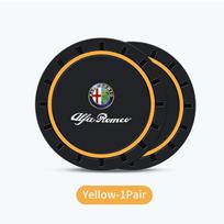 For Alfa Romeo Giulietta GT 159 147 156 Brera Giulia Stelvio 2PCS Car Coasters Water Cup Slots Non-Slip Mat Waterproof Cup Pad