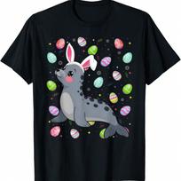 Seal Happy Easter Egg Hunt Bunny Ear Seal Easter T-Shirt S