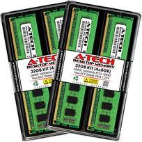 A-Tech 32GB (4x8GB) DDR3DDR3L 1600MHz PC3L-12800 (PC3-12800) CL11 DIMM 2Rx8 1.35V 240-pin Non-ECC UDIMM Desktop RAM Memory Module