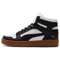 Puma Rebound LayUp White Black Gum Unisex Sneakers Team-Gold 369573-25 42