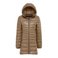 Women's Winter Oversized Down-filled Coat Female Ultra Light Jacket Hooded Slim Long Sleeve Parka Overcoat S