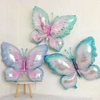 Butterfly Birthday Balloon 3PCS/Set Blue Green Purple Foil Ball Baby Shower Helium Balloon Birthday Party Decorations 3PCS įvairiaspalvis
