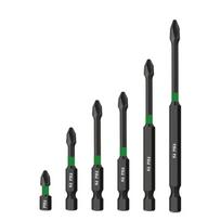 6Pcs Magnetic Screwdriver Bit Set PH2 Cross Anti Slip 1/4 Inch Hex Shank Power Driver Bit 25/50/65/70/90/150mm