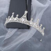 Korėjietiška nuotakos karūna karalienės tiara princesės gimtadienio plaukų aksesuarai šokių vakarėlio automobilio parodos tiara gray