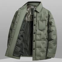 Shirt Collar Light Autumn Down Jacket Men's Autumn and Winter New White Duck Down Jacket Men's Youth Trendy Simple Jacket M