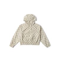 Vans Checkerboard Hooded Zip Jacket Women Jackets Oatmeal VN000GUYCWA M