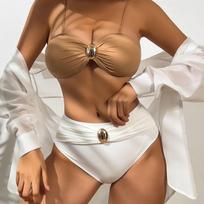 Bohemian Style Fashion New Split Two Piece Bikini Set Swimsuit High Waist Women's Multi Color Swimsuit S ruda