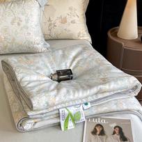Tencel Summer Quilt Set: 100-Count, Double-Sided Ice Silk, Cooling, Machine Washable, Air Conditioner-Friendly, Thin 4-Piece. Single summer quilt 200x230cm