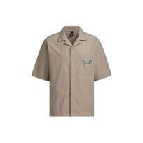 Adidas x SEEBIN Graphic Woven Shirt Jacket SS23 with Single-Breasted Short Sleeve and Print Unisex Outerwear Light-Grey Brown IA8099 L