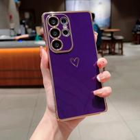 Electroplating Hollow Love Suitable for Samsung S25ULTRA Mobile Phone Case S24FE Soft Shell A56 A16 Protective Case Galaxy S25