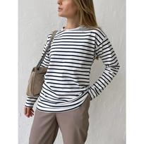 Summer Long Sleeve Striped T-Shirts Women Basic Casual Tops Female Cozy Loose Tees Harajuku T Shirt S
