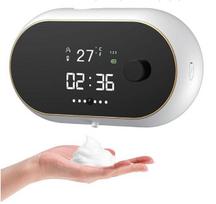 W2 Hongya Smart Wall-Mounted Automatic Foaming Hand Soap Dispenser, USB Rechargeable black