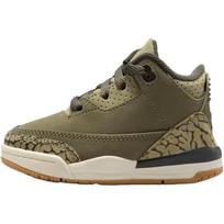 Air Jordan 3 Retro TD Vidutinio alyvuogių spalvos Neutralios alyvuogių spalvos Kūdikio sportbačiai Rudo vėžlio, Balta, Sekvojos spalvos DM0968-202 23.5