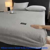 New Luxurious  Winter Warm Bed Sheet with Elastic Band Single/Queen/King Mattress Cover Thick Fitted Bed Sheets for Bed 1pc 90x200cm