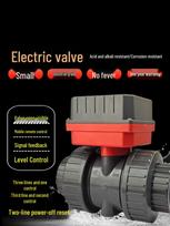220V Electric PVC Ball Valve with 24V Smart Actuator - Two-Way Automatic Solenoid Water Controller DN32 3-wire dual control AC220V PVC pipe 40mm