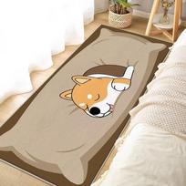 Cartoon Corgi Runner Rug Cute Dog Pattern Non-Slip Carpet Animals Theme Bedside Floormat Home Indoor Entrance Anti-Slip Mat 40X120CM