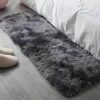 Dark Grey Plush Long Strip Bedside Carpet Bedroom Plush Warm And Comfortable Carpet Nordic Style Home Decoration 40X120CM(1.3X3.9FT