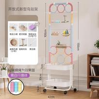 Bird cage station rack for parrot species such as black phoenix peony tiger skin small sun,floor-standing activity stand