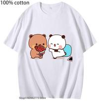 Cute Dudu T-Shirts Is Welcome Home Bubu Graphic Shirt Women Men Casual Kawaii Panda Bear Print Tees Summer Cotton Tshirt S