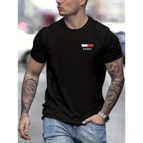 Prabangaus Prekės Ženklo Vyriški Marškinėliai Medvilniniai Aukštos Kokybės Laisvalaikio Viršutiniai Drabužiai T-shirt Trumpomis Rankovėmis Vasariniai Vyriški Drabužiai Oversize Vyriški Marškinėliai M juoda