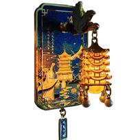 Light Up Metal Souvenir of Yellow Crane Tower with Cherry Blossom LED Fridge Magnet Chinese StyleUnique Artistic Gift