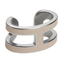 Hermes Pop H Series H Letter Shaped Design Ear Clips Women Accessories Chestnut-Brown Silver H100094FP55 Box+Shopping Bag