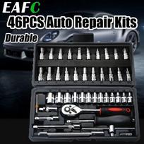 46PCS Car Repair Tool Ratchet Torque Wrench Spanner Screwdriver Socket Set Combo Tools Kit Bicycle Auto Repairing Tool Mechanic Tool Set