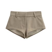 American Spicy Girl Women's Irregular Low-Rise Summer Shorts - Sexy, Tight-Fitting, Casual Hip-Hugging Hot Pants Large chaki