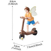 §Cute Garden Scooter Flower Fairy Statue, Fun Outdoor Flower Fairy Boy Statue Decoration, Flowerpot Decoration įvairiaspalvis