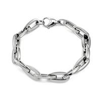 Minimalist Stainless Steel Gold Chunky Thick Link Chain Heavy Cable Necklace and Bracelet Hiphop Style Jewelry Set