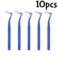 10pcs Interdental Brushes Angled L-Shaped Dental Cleaning Brushes Nylon Floss Picks Orthodontic Care & Teeth Cleaning Tools