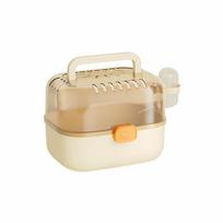 Handheld Hamster Cage Breathable Ventilated Pet Travel Case Transparent Portable Hamster Outing Cage Pet Transport geltona