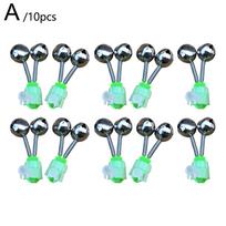 10pcs Fishing Bite Alarms Fishing Rod Bells Tip Clip Bells Ring Green ABS Fishing Accessory Outdoor Pole Fish Bites Indicators