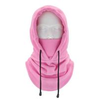 Fashion Polar Fleece Balaclava Windproof Winter Warmer Beanies Full Face Winter Hat Women Man rožinė