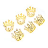 6 vnt. Auksiniai/Sidabriniai Karūnos servetėlių laikikliai 5,8 cm/2,3  Papuošti perlais ir kalnų krištoluais Stalo dangos laikiklio sagtelė Vestuvių vakarėlio puota