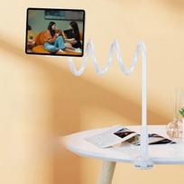 Universal 360-Degree Rotating Tablet Phone Holder with Adjustable Spiral Base, Flexible Stand for Desktop and Bed Use balta