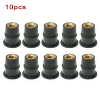 10Pcs Universal Motorcycle Windscreen Nuts Brass M5 Windshield Bolts Screws Rubber Nut Fastener