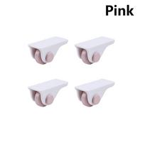 4PCS Useful Universal Self-Adhesive No Scratches Sliding Rollers Storage Box Casters Furniture Pulley Trash Can Wheels rožinė