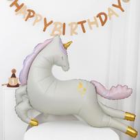 New INS Matte 3D Unicorn Balloon Children's Birthday Party Decoration Aluminum Foil Balloons Festive Supplies Polyester