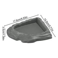 Reptile Feeder Bath Basin Imitation Rock Design Food and Water Dish Bowl for Tortoise Lizard Bearded Dragon
