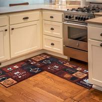 Coffee-Themed Kitchen Floor Mats Set Non-Slip, Easy-Clean & Stylish Pvc Carpet For Kitchen Floor Mat Waterproof Home Decoration