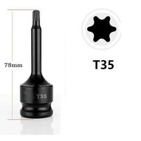 1PC 1/2 Inch Hexagon Torxs Screwdriver Bit Drive Socket Adapter Head T20 T40 T30 T100 Auto Repair Socket Tool Accessories