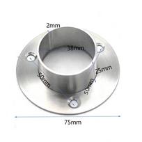 38/51mm Round Flange Bracket Stainless Steel Tube Seat For Making Wardrobe Rail Hanging Rail Display Stand Curtain Rail 38mm
