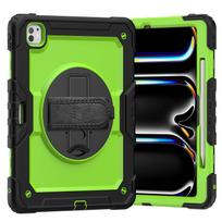for iPad Pro 13-inch (M4) 2025, Military Grade Shockproof Protector Silicone Cover with Pencil Holder+Handle Shoulder Strap Case iPad Pro 13 M4 2024