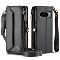 for Google Pixel 9 Pro XL 8Pro 7A Case with Pen Holder Slot, RFID Blocking Wallet Case with Card Holder Zipper Strap PU Leather For Pixel 7A juoda